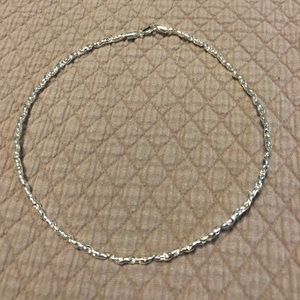 Silver tone twisted wire necklace 18 inch NWOT